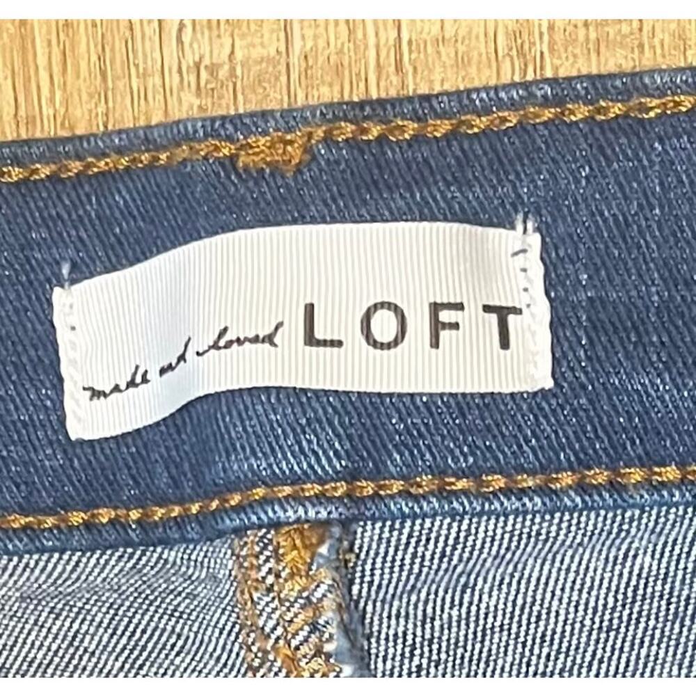 Loft The Slim Flare Patch Flap Pocket Jeans 12x31 NWOT Dark Wash Boho Hippie - Picture 7 of 10